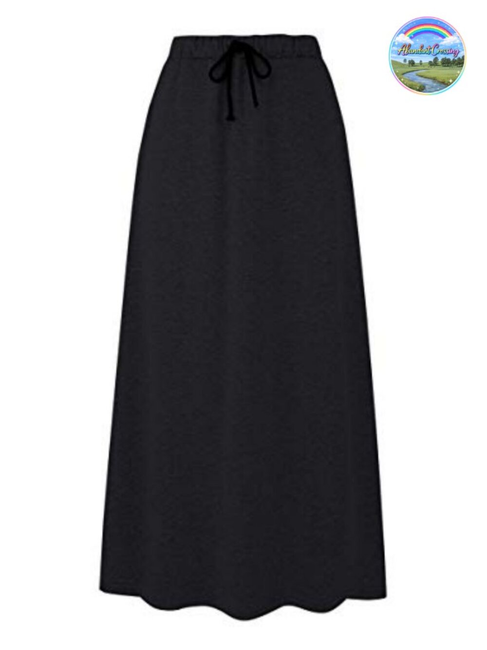 Fleece Lined A-Line Maxi Skirt with Pockets High Waisted Drawstring